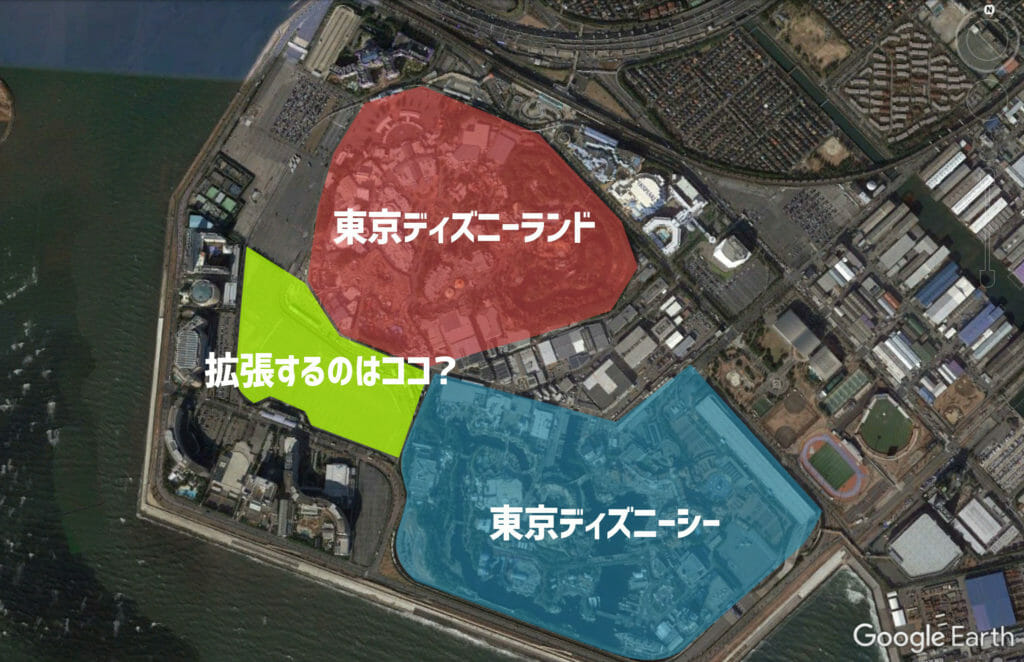 Google Earthを使って東京ディズニーシー大規模拡張の予定地を調べてみる へちまノート